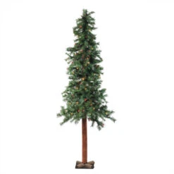 6' Pre-Lit Traditional Woodland Alpine Artificial Christmas Tree - Multi-Color Lights