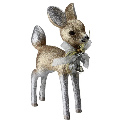 Northlight 9.5” Silver And Gold Glitter Standing Deer Christmas Decoration 3 Northlight 9.5” Silver And Gold Glitter Standing Deer Christmas Decoration
