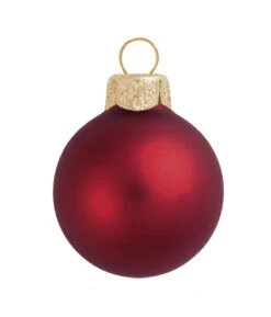 6ct Burgundy Red Matte Glass Christmas Ball Ornaments 4" (100mm)