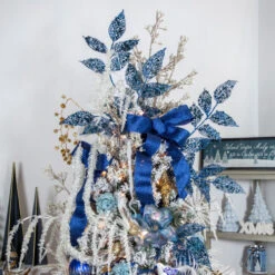 Northlight 52" White And Silver Glittered Weeping Christmas Pine Spray -Ornaments Store winter20blues 8 00108.1671008227