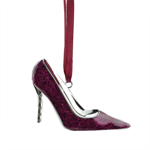 Northlight 4" Pink Glitter Stiletto European Crystals Christmas Ornament 3 Northlight 4" Pink Glitter Stiletto European Crystals Christmas Ornament