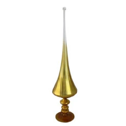 Roman 22" Silver And Gold Ombre Finial Glass Christmas Tabletop Decor