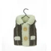 5.25" Brown And Ivory Winter Vest On Hanger Christmas Ornament