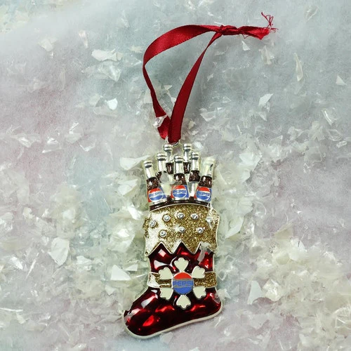 Northlight 3.5" Red And Silver Plated Pepsi Stocking Christmas Ornament 4 Northlight 3.5" Red And Silver Plated Pepsi Stocking Christmas Ornament - Image 2
