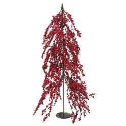 Northlight 2.5' Red Berries Artificial Upside Down Christmas Tree - Unlit