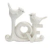 8" Ivory White "Love" With Birds Christmas Table Topper