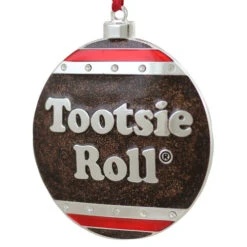 Northlight 3.5" Silver And Brown "Tootsie Roll" Candy Logo Christmas Ornament