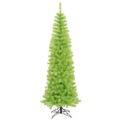 12' Pre-Lit Pencil Artificial Christmas Tree - Green Lights