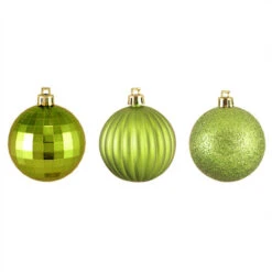 Northlight 100ct Kiwi Green Shatterproof 3-Finish Christmas Ball Ornaments 2.5" (60mm)