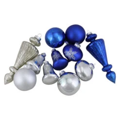 Northlight 36ct Blue And Silver 2-Finish Asymmetrical Glass Christmas Ornaments 8" -Ornaments Store ykwiebqhsdk9ohzyrymmmksdzd8u4wwn 90593.1588344013
