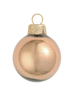 2ct Light Brown Glass Shiny Finish Christmas Ball Ornaments 6" (150mm)
