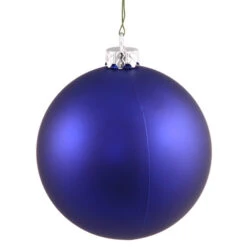 Vickerman Matte Blue Shatterproof Christmas Ball Ornament 10" (250mm)