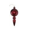 4ct Burgundy Red Retro Reflector Shatterproof Christmas Finial Ornaments 7.5"