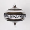 Safari Black And White Zebra Stripes Onion Drop Christmas Ornament 8" (200mm)
