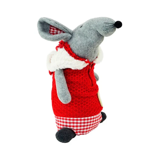 Northlight 12" Red And Gray Standing Mouse With Hooded Coat Christmas Tabletop Decor 3 Northlight 12" Red And Gray Standing Mouse With Hooded Coat Christmas Tabletop Decor
