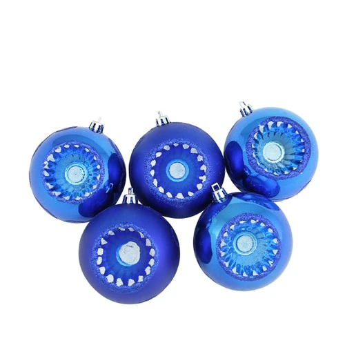 Northlight 5ct Blue Retro Reflector Shatterproof 2-Finish Christmas Ball Ornaments 3.25" (80mm) 3 Northlight 5ct Blue Retro Reflector Shatterproof 2-Finish Christmas Ball Ornaments 3.25" (80mm)
