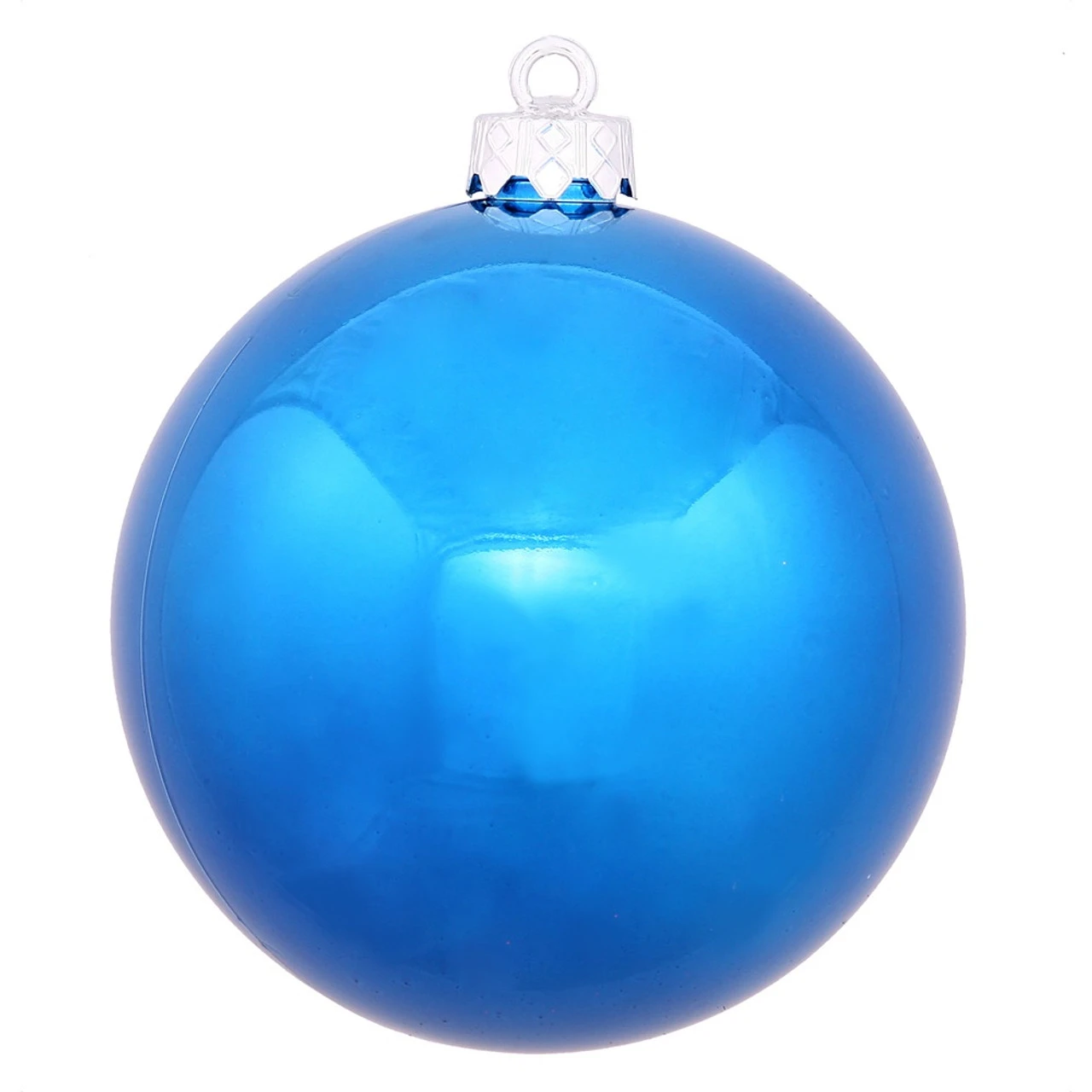 Shiny Blue Shatterproof UV Resistant Commercial Drilled Christmas Ball Ornament 8" (200mm) 3 Shiny Blue Shatterproof UV Resistant Commercial Drilled Christmas Ball Ornament 8" (200mm)