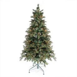 6' Pre-Lit Medium Savannah Spruce Artificial Christmas Tree - Clear Lights